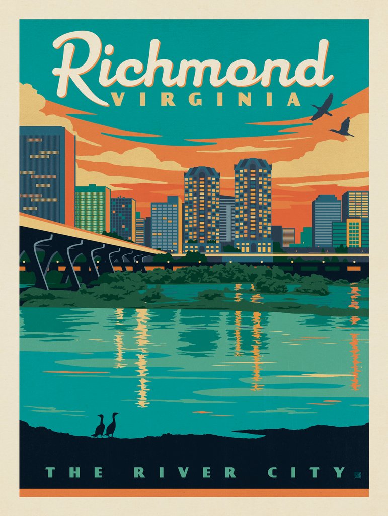 Richmond, VA - Canvas - Artwork