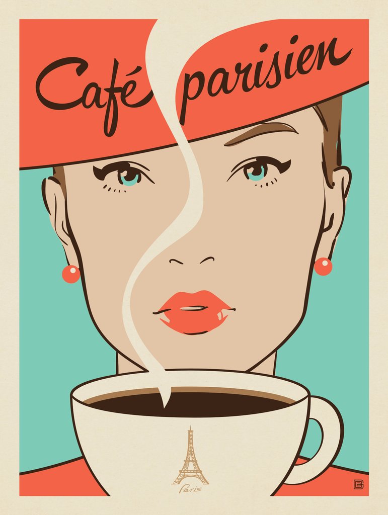 Café Parisien - Postcards - Artwork
