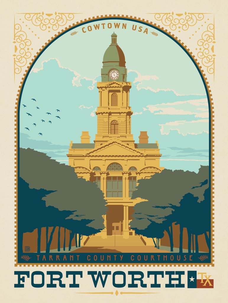 Fort Worth, TX - Notecards - Artwork