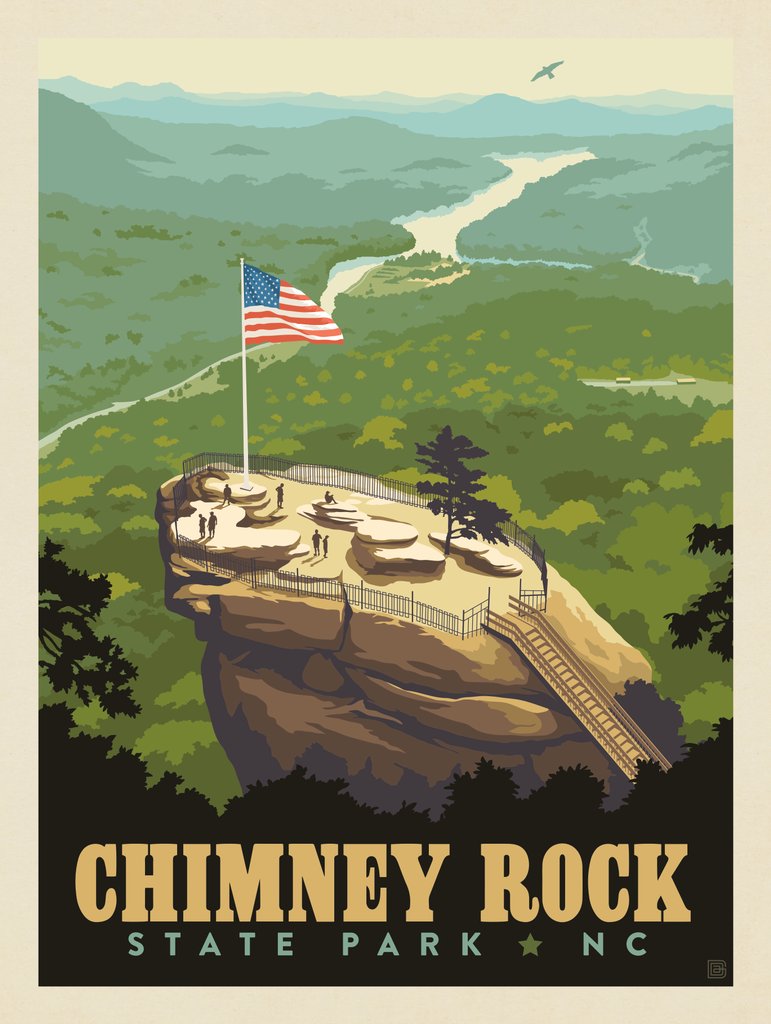 Chimney Rock State Park, NC - Canvas - Artwork
