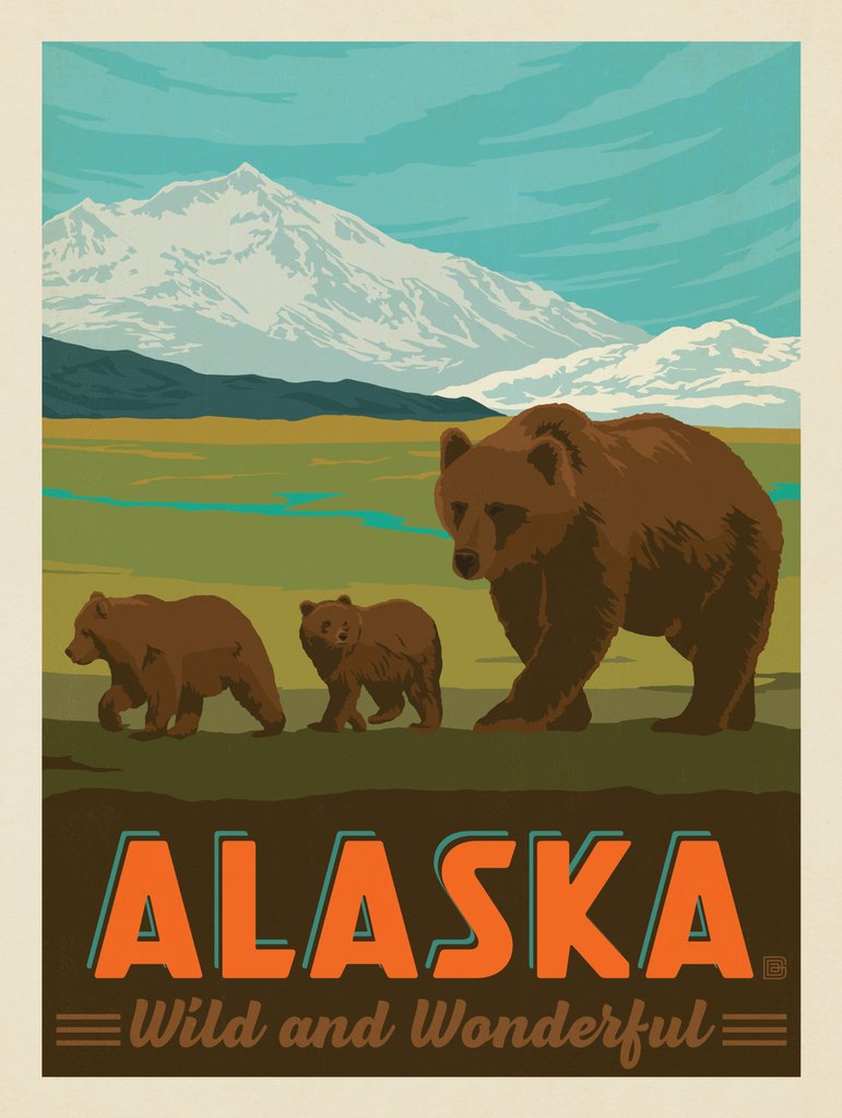 Alaska: Brown Bears - Canvas - Artwork