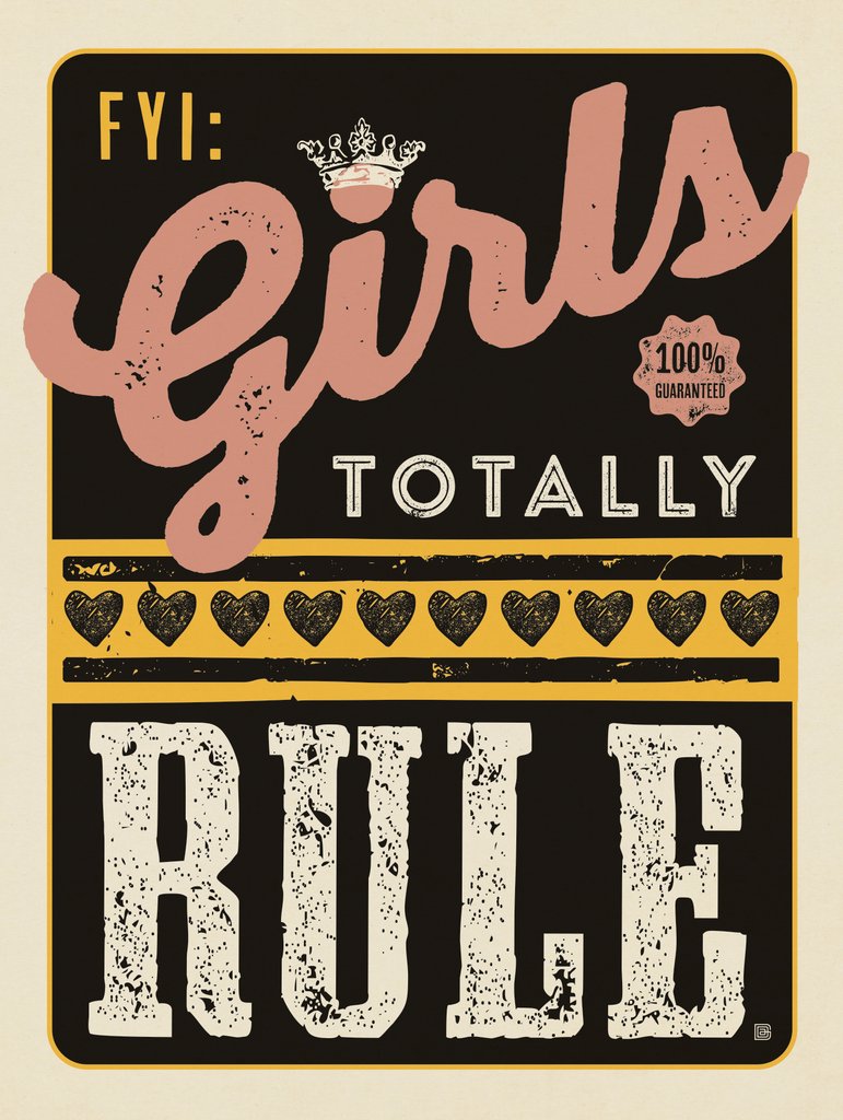 Door SIgn: Girls Rule! - Postcards - Artwork