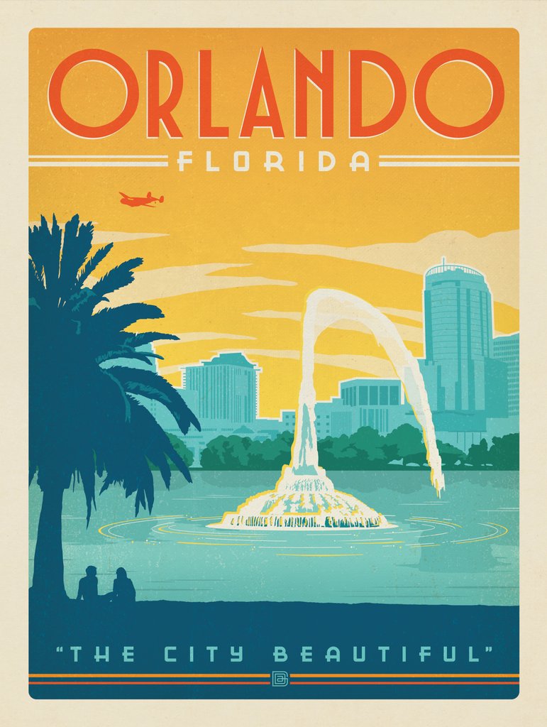 Orlando, Florida - Postcards - Artwork