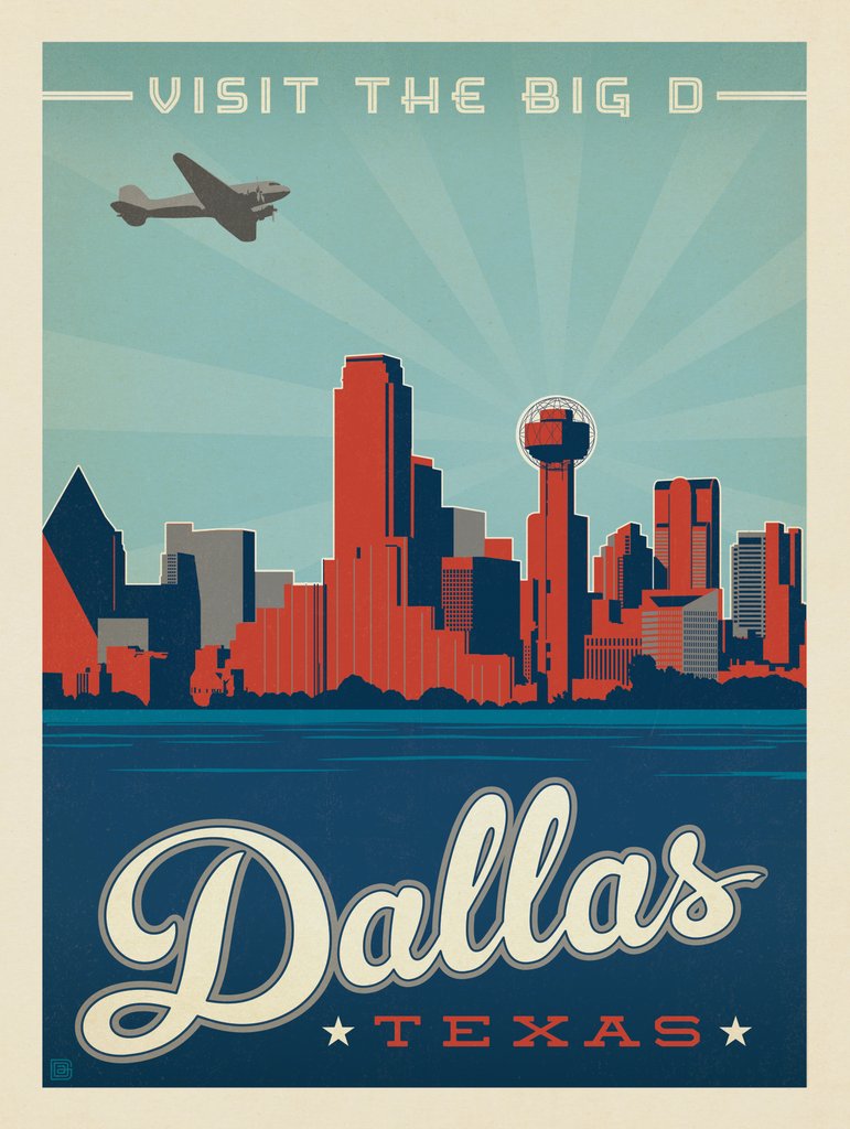 Dallas, Texas - Canvas - Artwork