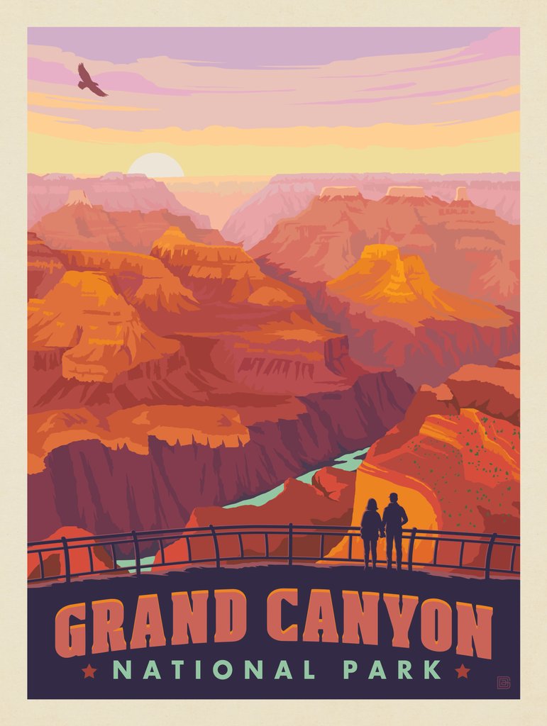 Grand Canyon National Park: Mather Point Sunset - Notecards - Artwork