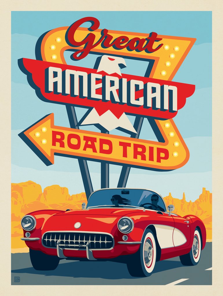 Great American Road Trip - Art Print - Artwork