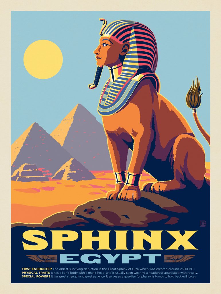 Mythical Creatures: Sphinx (Egypt) - Canvas - Artwork