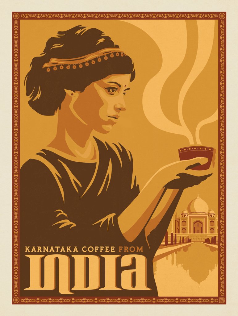 India: Karnataka Coffee - Notecards - Artwork