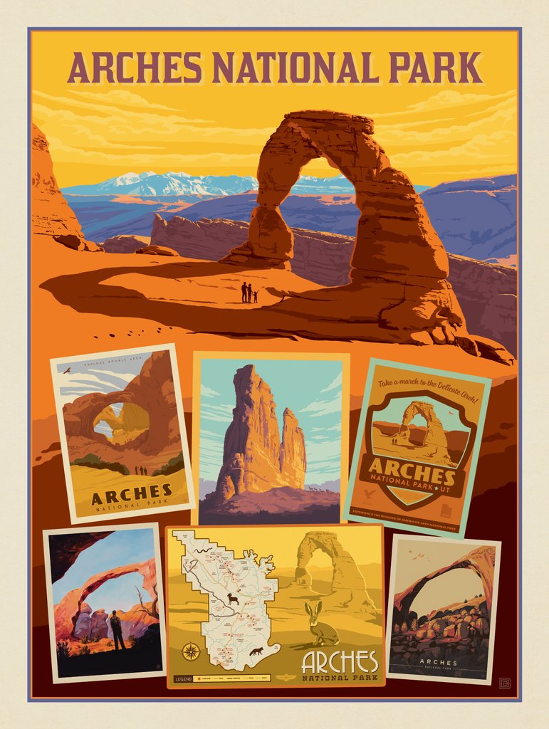 Arches National Park: Collage Print - Canvas - Artwork