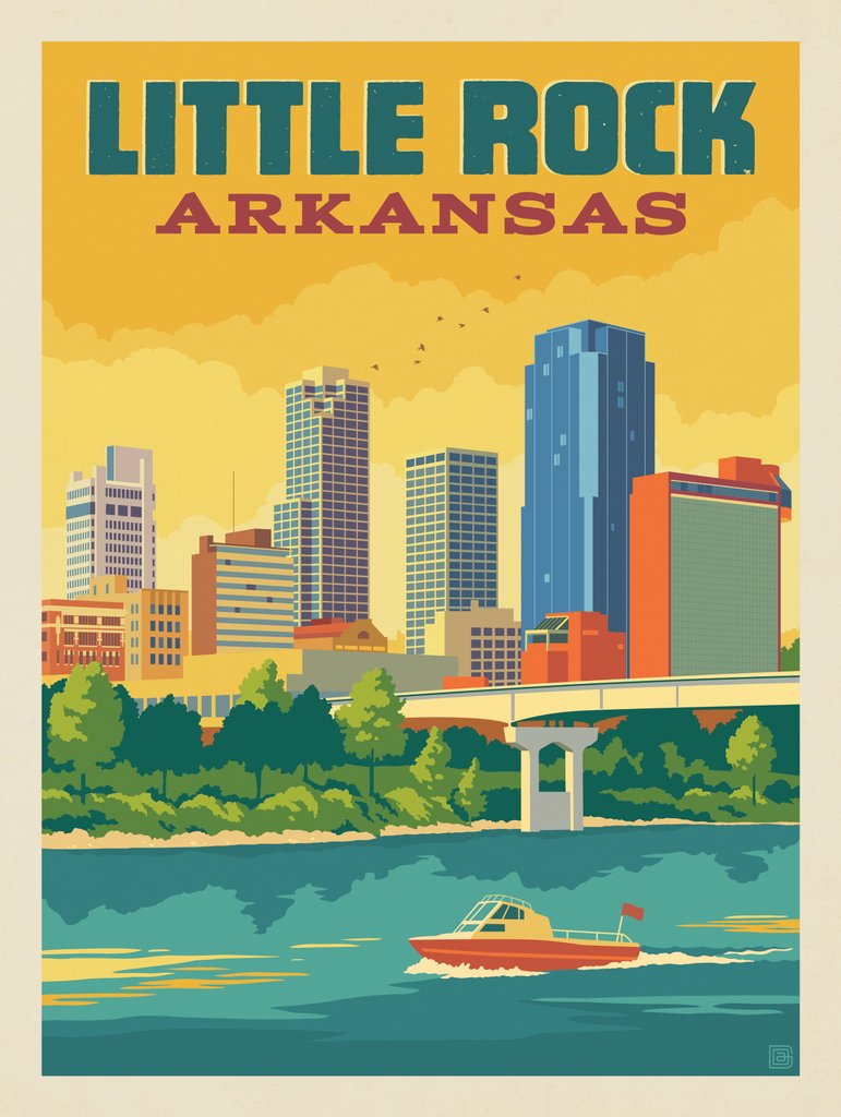 Little Rock, Arkansas - Postcards - Artwork