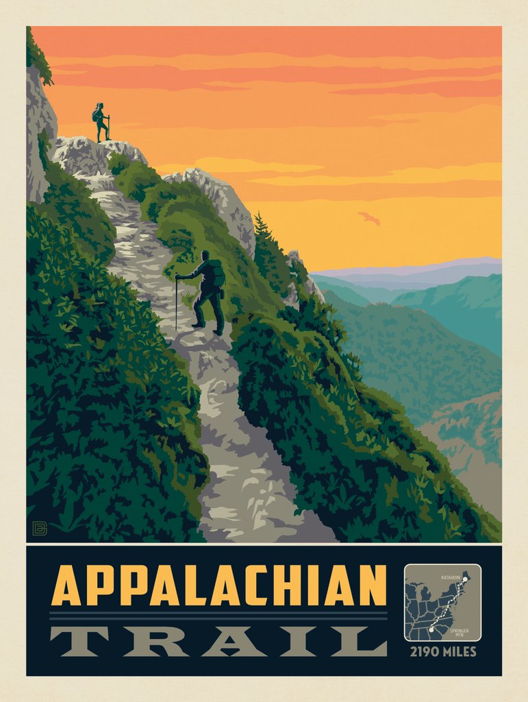 American Hiking Trails: Appalachian Trail - Art Print - Artwork