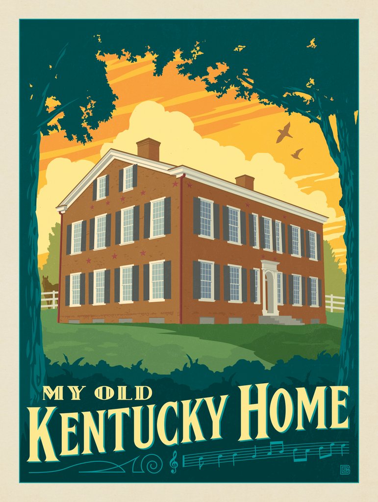 Kentucky Landmark: My Old Kentucky Home - Postcards - Artwork