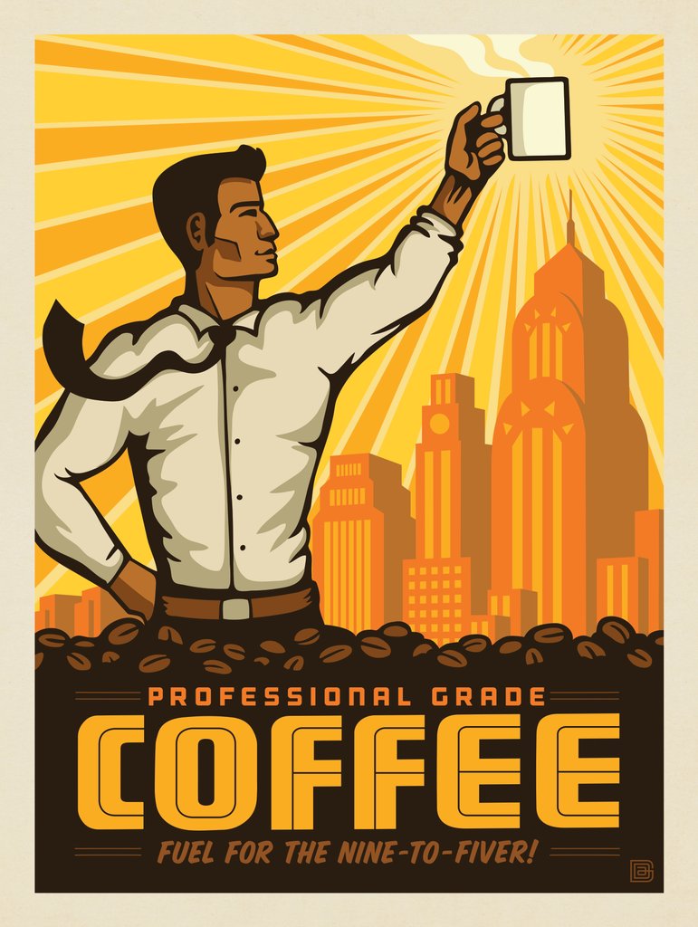 Professional Grade Coffee (Fuel For The Workplace) - Metal Sign - Artwork