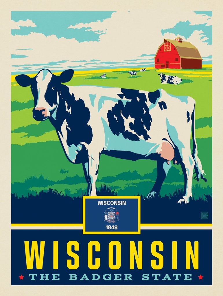 Wisconsin State Pride - Notecards - Artwork