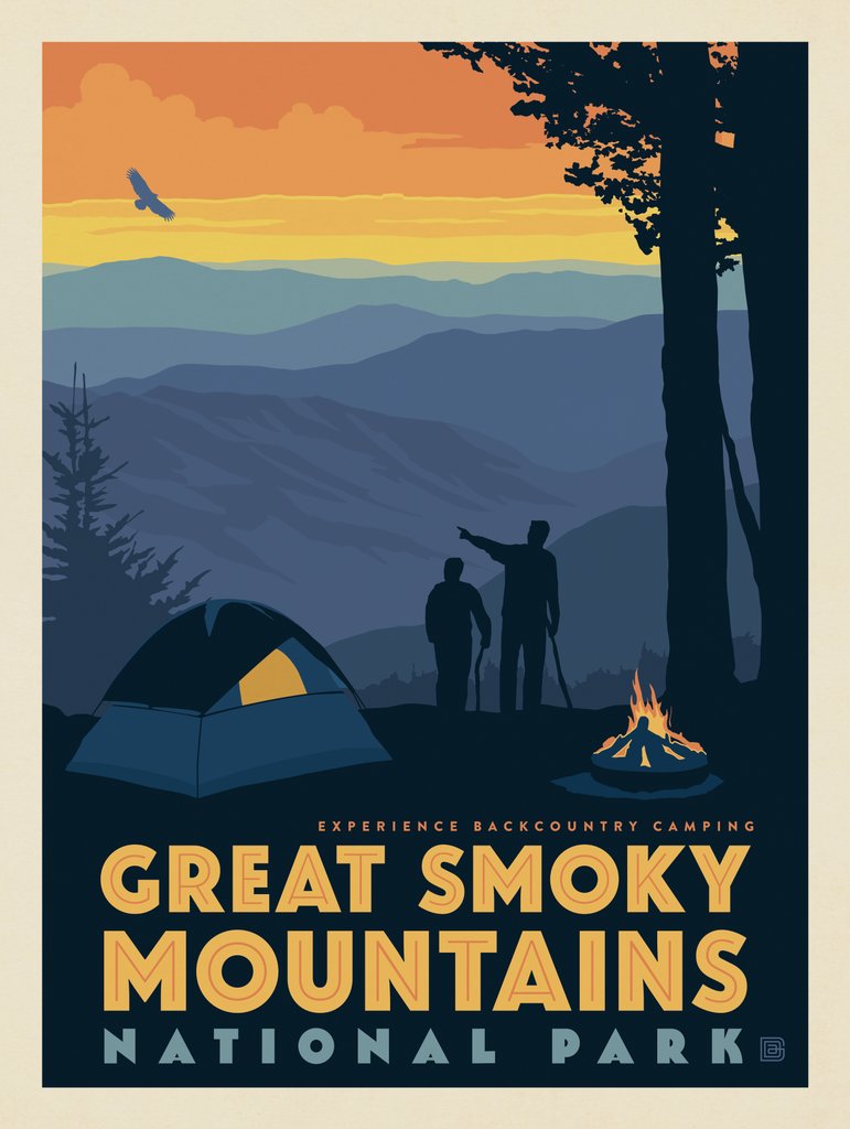 Great Smoky Mountains National Park: Back Country Camping - Notecards - Artwork