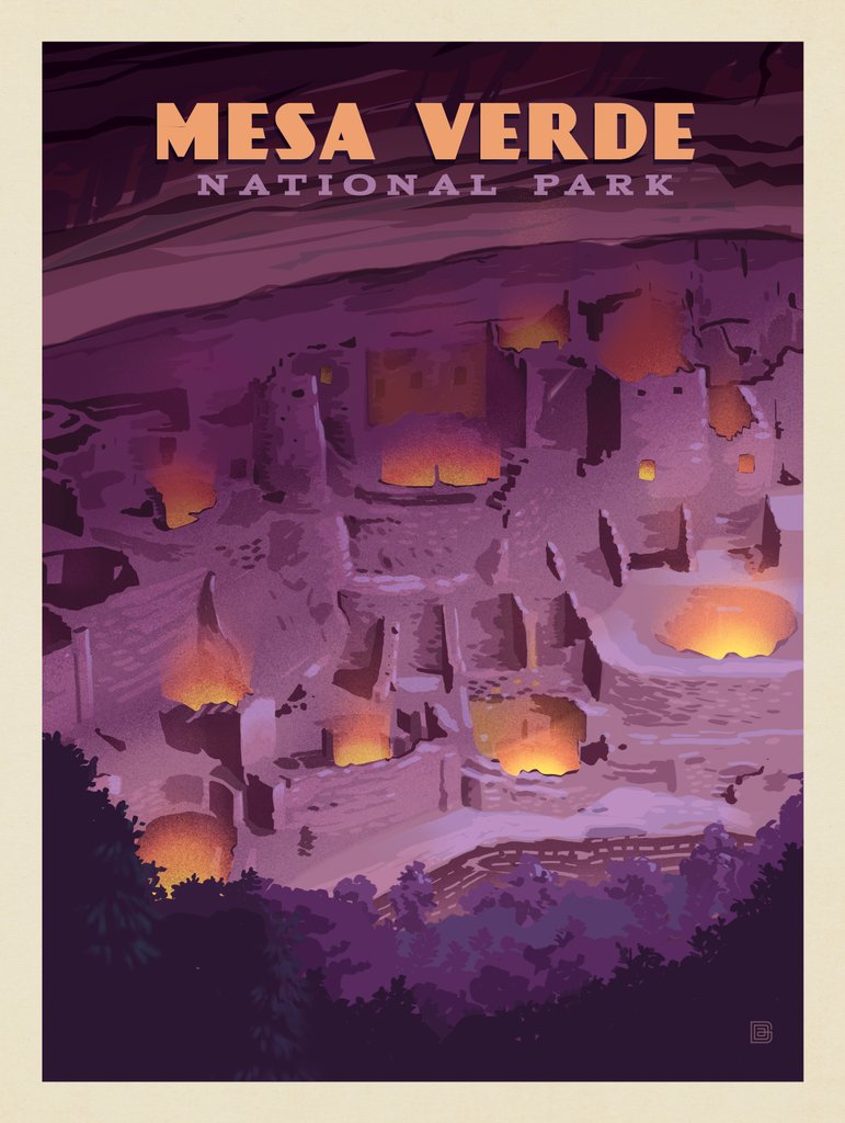 Mesa Verde National Park: Evening Glow - Canvas - Artwork