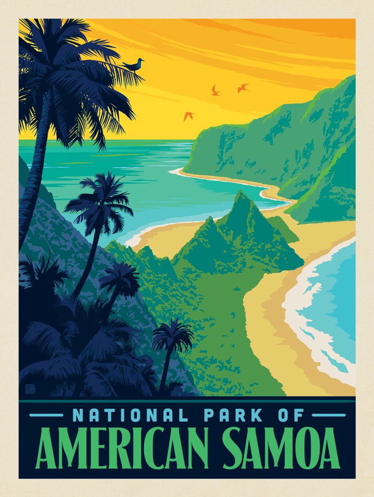 National Park of American Samoa: Bird's Eye View - Art Print - Artwork