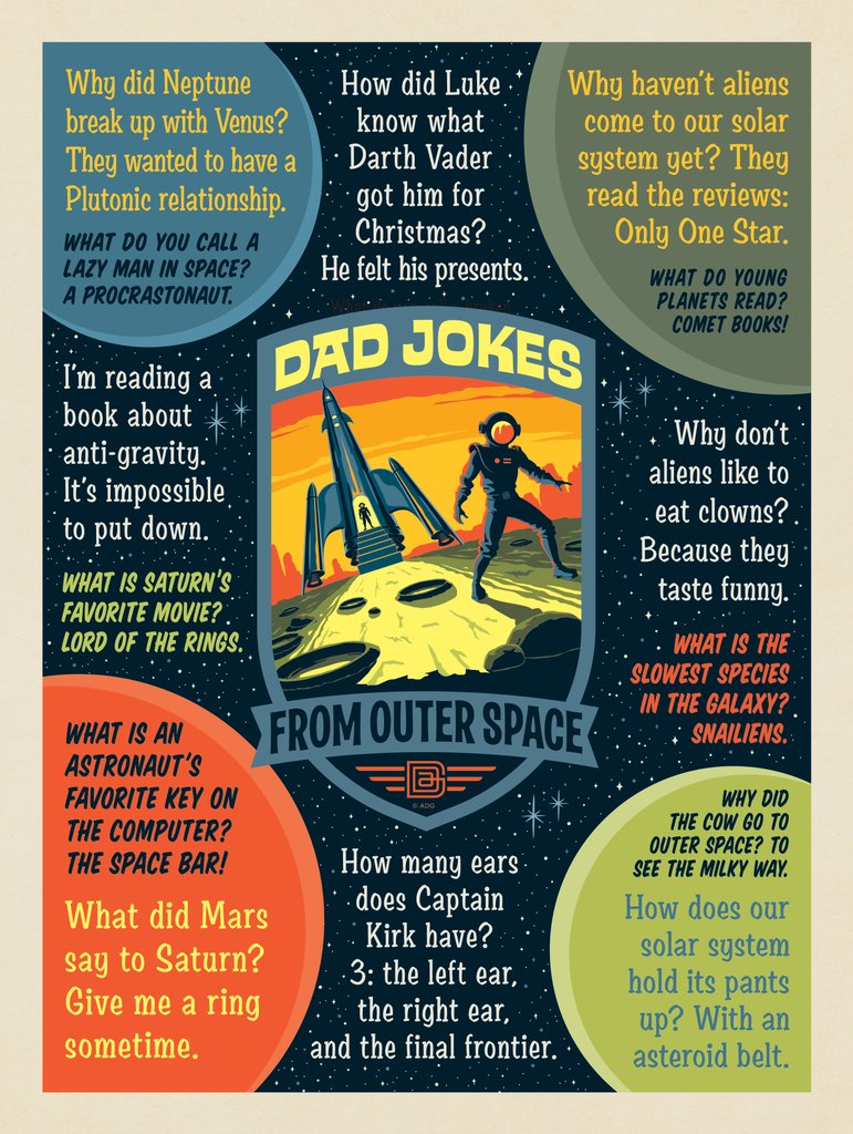 Dad Jokes: They Came From Outer Space - Notecards - Artwork