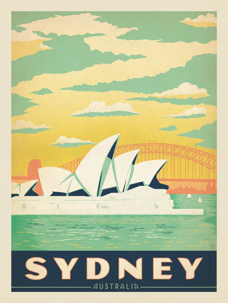 Australia: Sydney Harbor - Metal Sign - Artwork