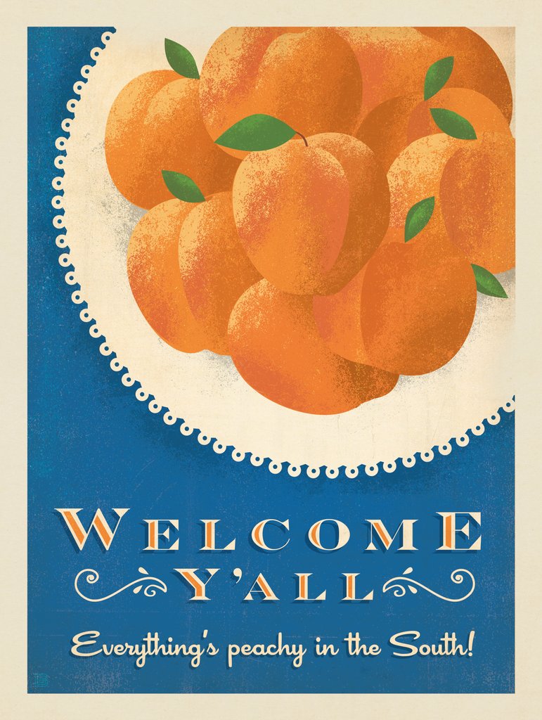 Welcome Y’all: Peaches - Art Print - Artwork