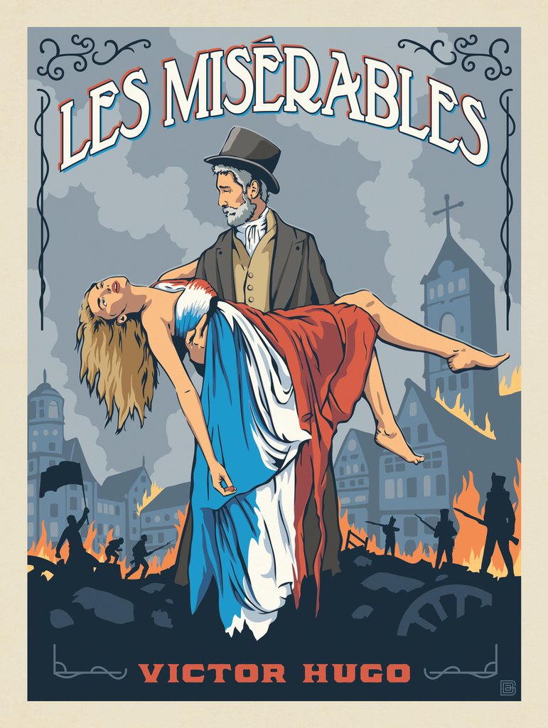 Les Misérables: Victor Hugo - Notecards - Artwork