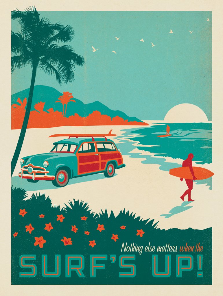 Surf’s Up! - Metal Sign - Artwork
