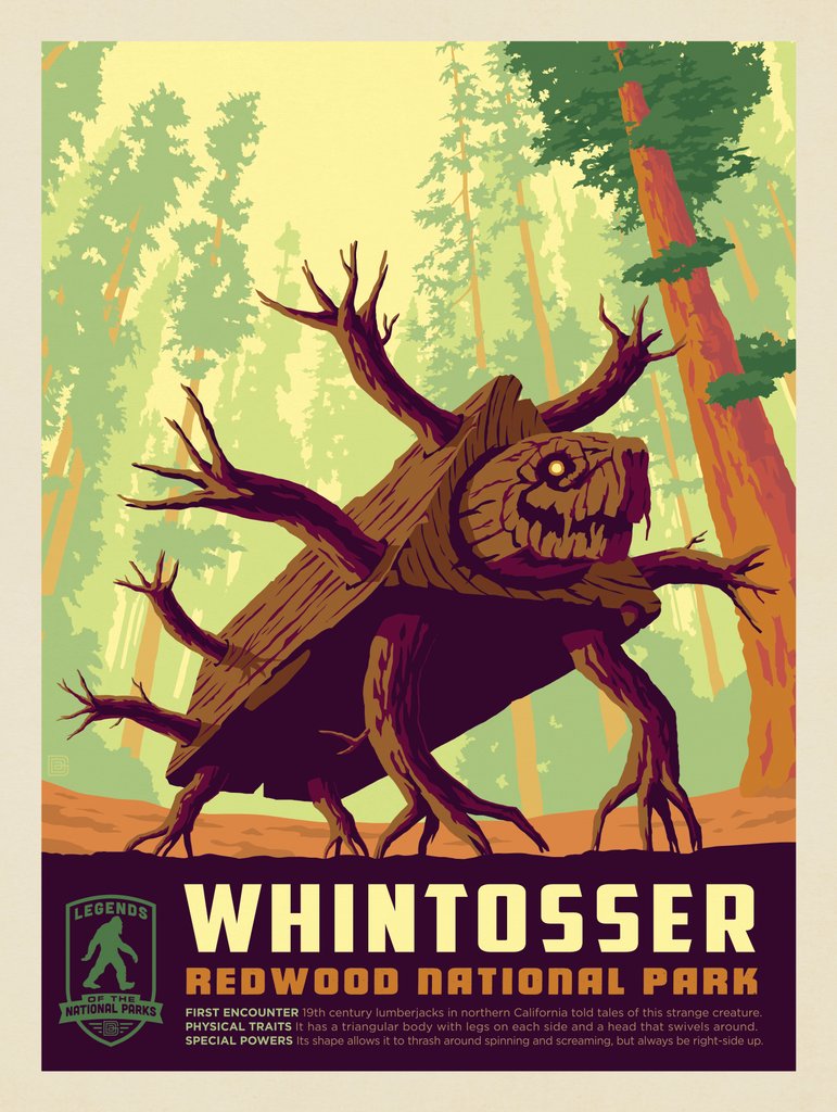 Legends Of The National Parks: Redwood's Whintosser - Metal Sign - Artwork