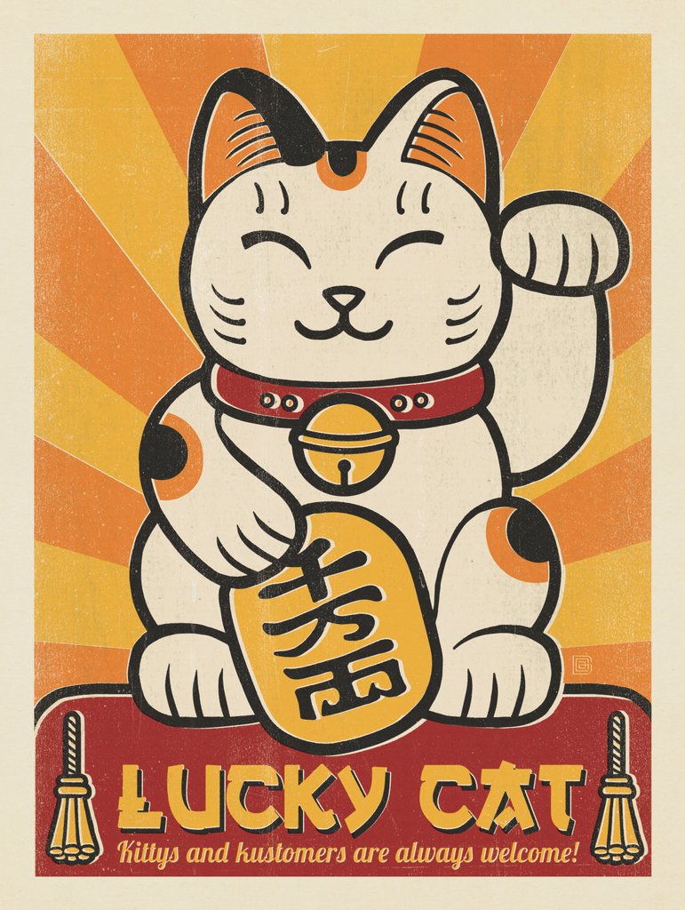 Lucky Cat - Art Print - Artwork