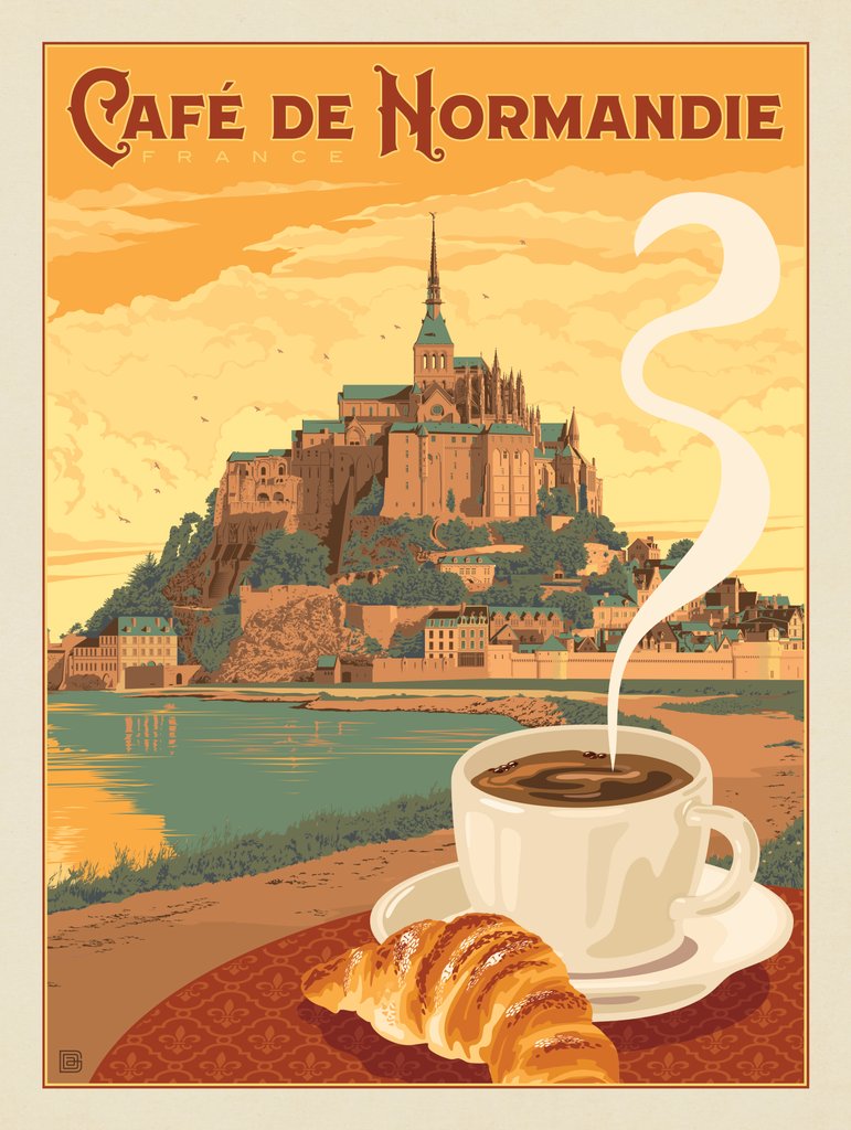 Café de Normandie (France) - Canvas - Artwork