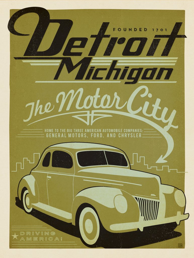 Detroit: Print Shop - Metal Sign - Artwork