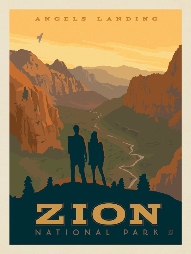 Zion National Park: Angels Landing - Postcards - Artwork