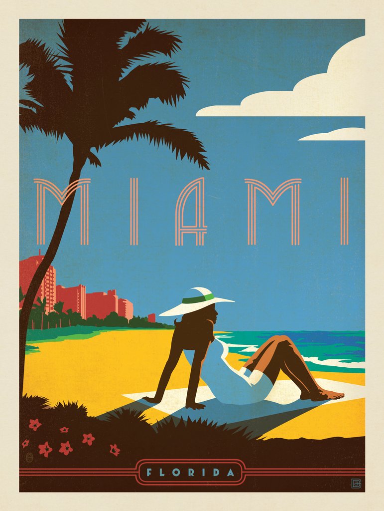 Miami, FL - Canvas - Artwork