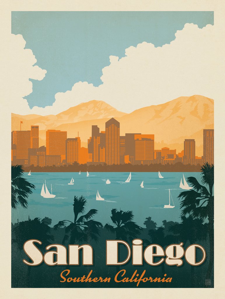 San Diego, Southern California - Canvas - Artwork