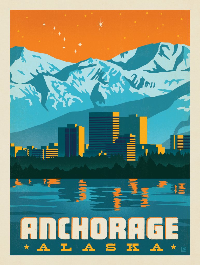 Anchorage, Alaska - Art Print - Artwork