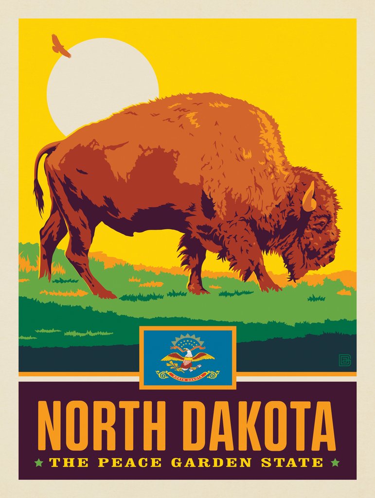 North Dakota State Pride - Canvas - Artwork