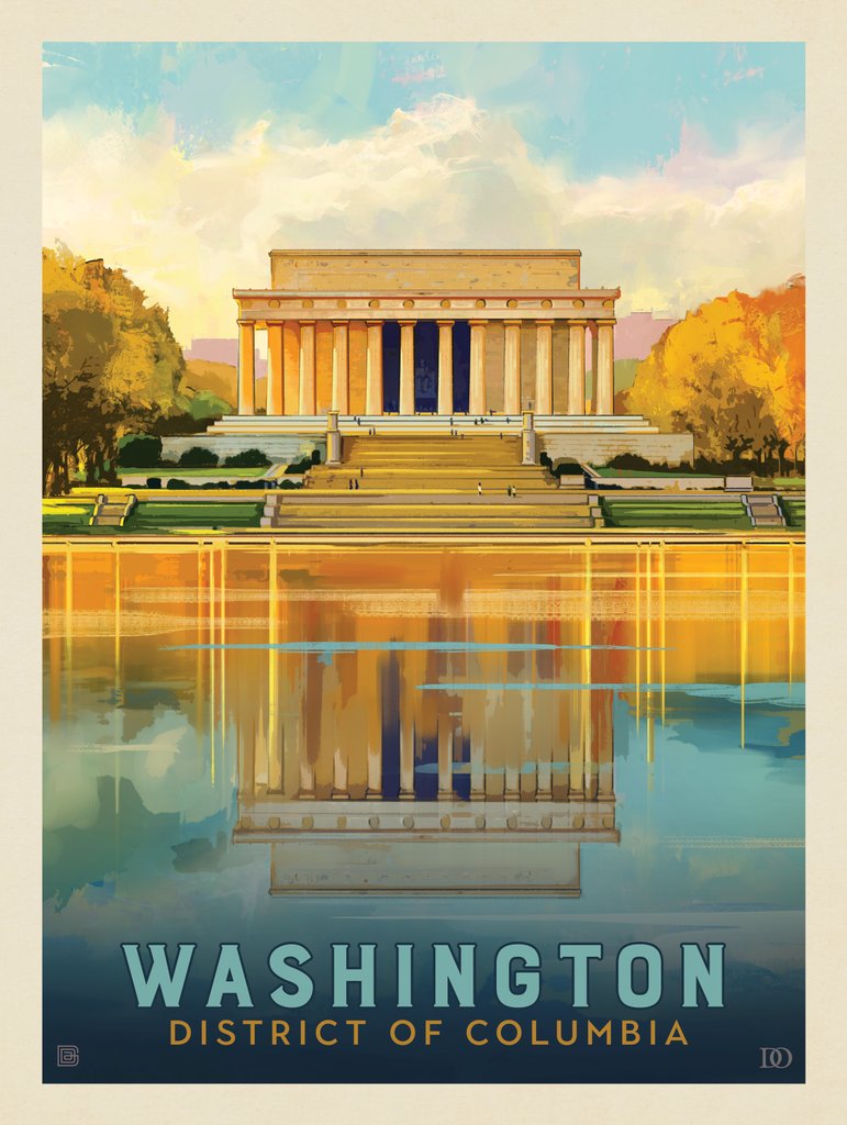 Washington, DC: Lincoln Memorial - Notecards - Artwork