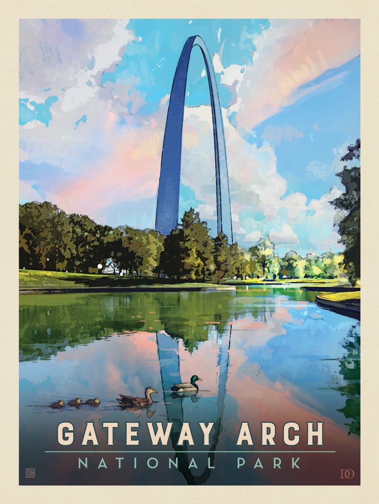 Gateway Arch National Park: Reflecting Pool - Postcards - Artwork