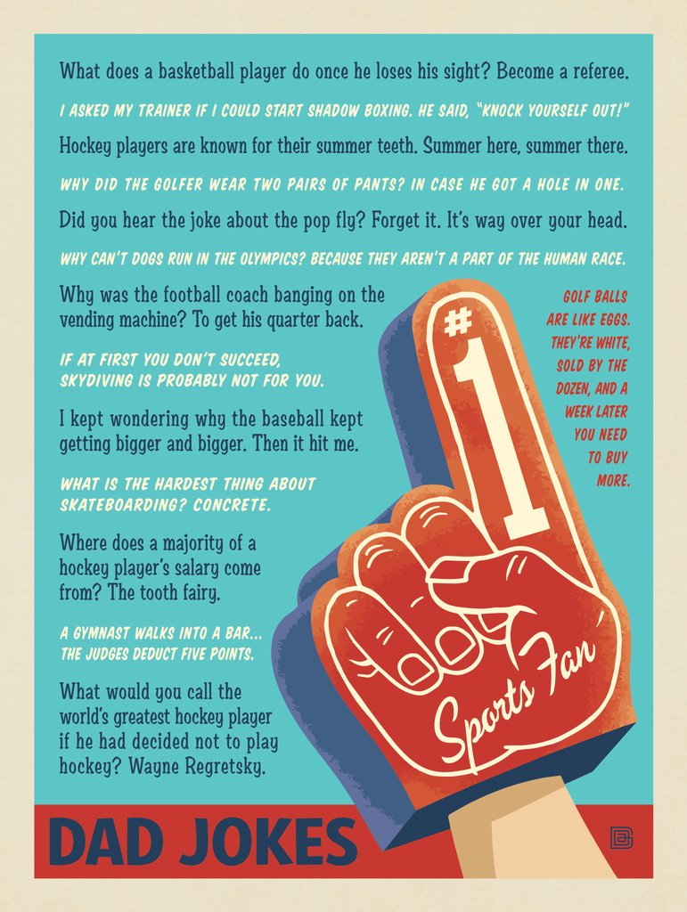 Dad Jokes: For The Sports Fan - Postcards - Artwork