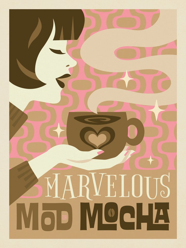 Mod Mocha Coffee - Postcards - Artwork