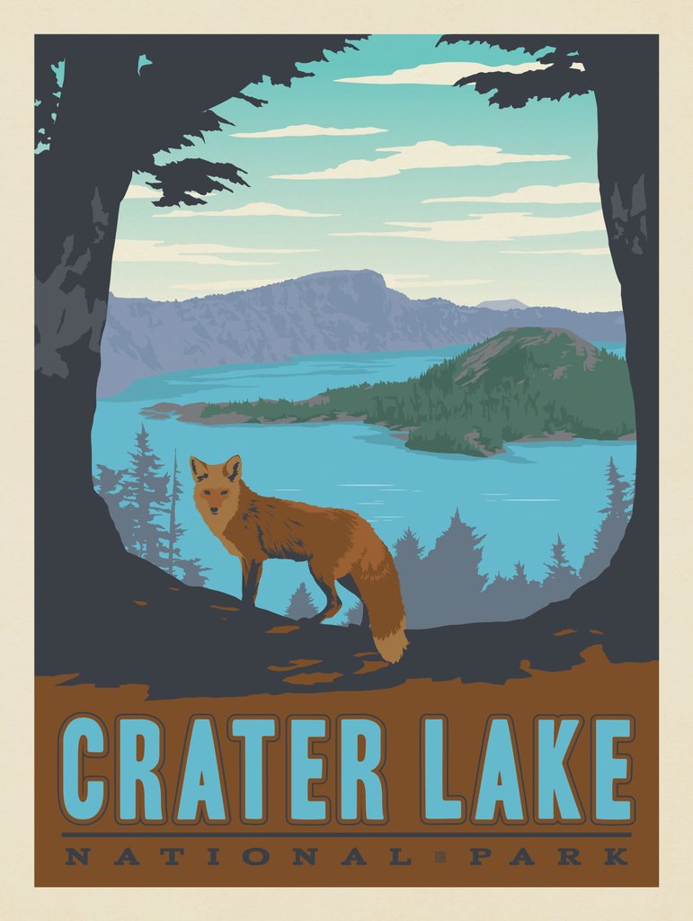 Crater Lake National Park: Fox - Art Print - Artwork