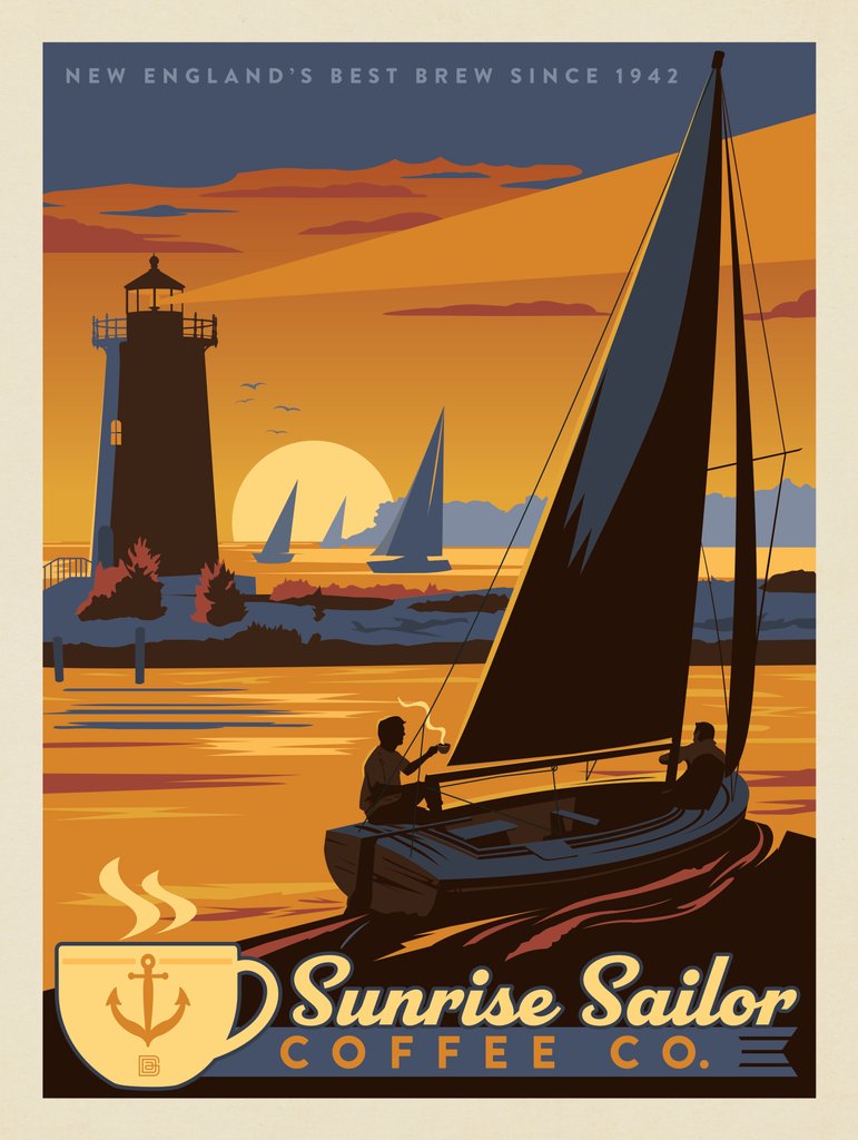 Sunrise Sailor Coffee CO. - Postcards - Artwork