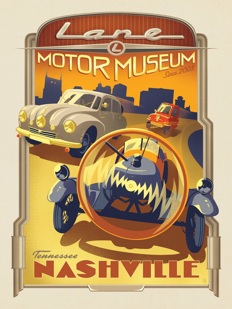 Lane Motor Museum - Postcards - Artwork
