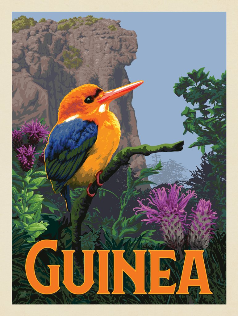 Guinea - Metal Sign - Artwork