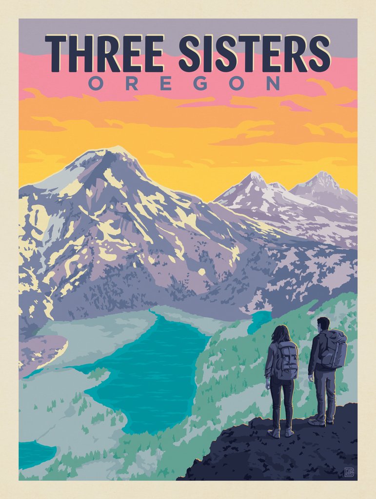 Three Sisters, Oregon - Art Print - Artwork