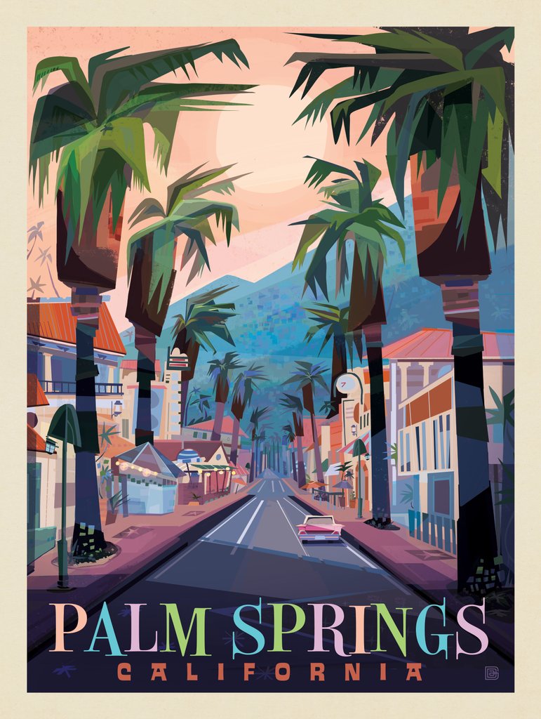 Palm Springs: Downtown - Art Print - Artwork