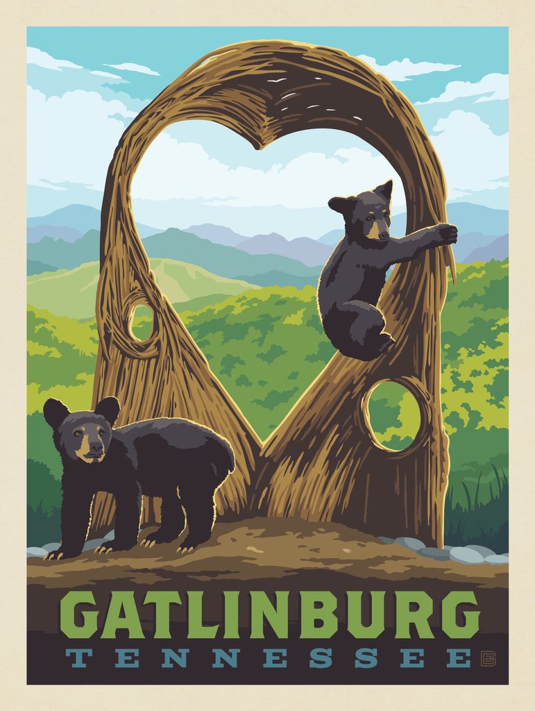 Gatlinburg, Tennessee: Anakeesta Twigloo Cubs - Canvas - Artwork