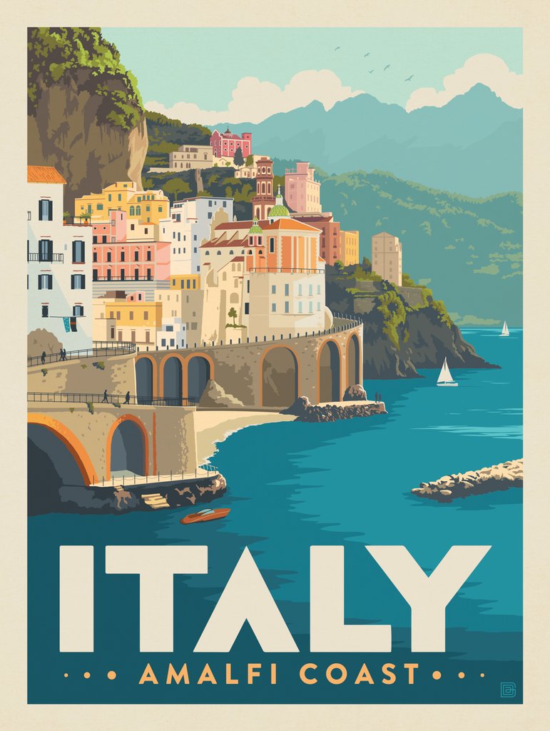Italy: The Amalfi Coast - Postcards - Artwork