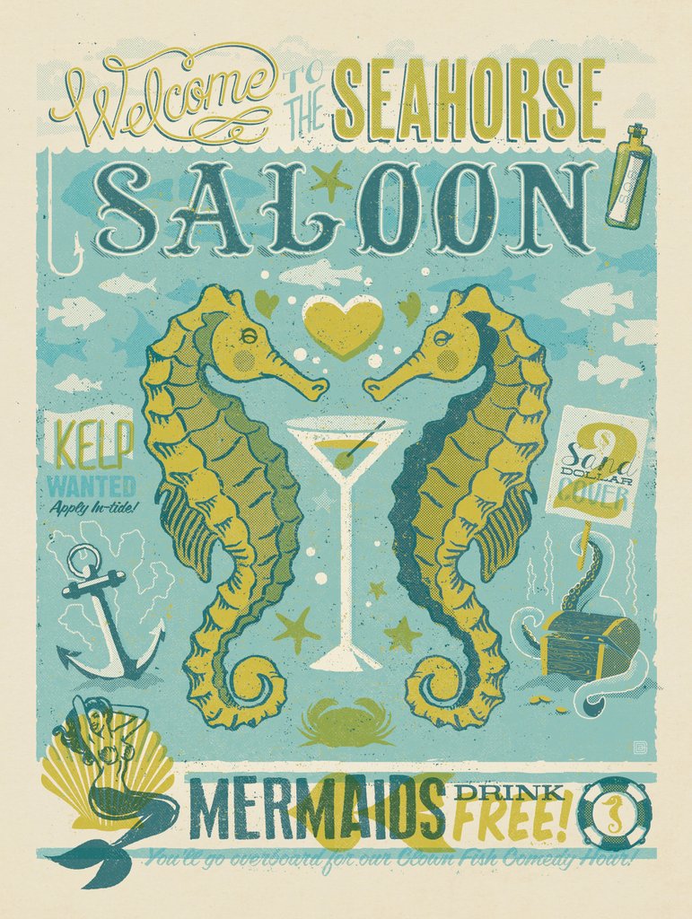 Seahorse Saloon - Art Print - Artwork