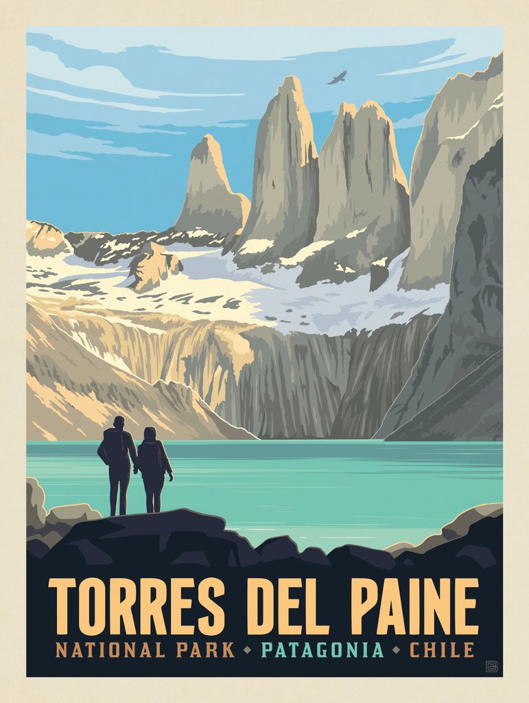 Chile: Torres del Paine National Park (Patagonia) - Notecards - Artwork