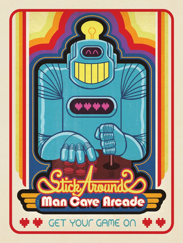 Man Cave Video Arcade - Notecards - Artwork
